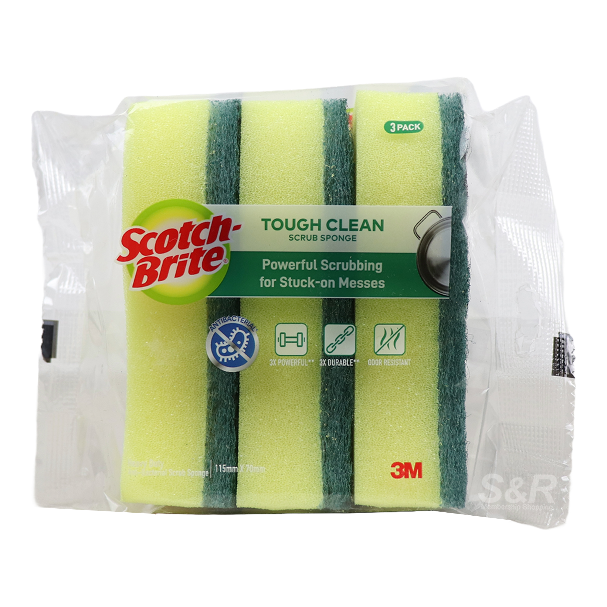 Scotch-Brite Tough Clean Scrub Sponge 3pcs